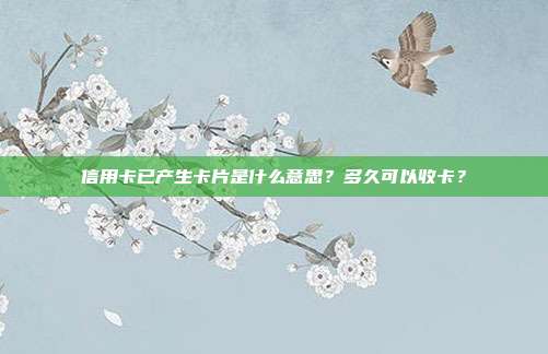 信用卡已产生卡片是什么意思？多久可以收卡？