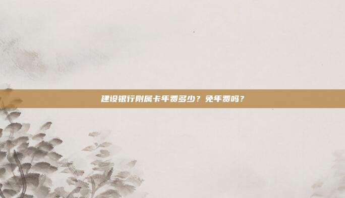 建设银行附属卡年费多少?免年费吗?