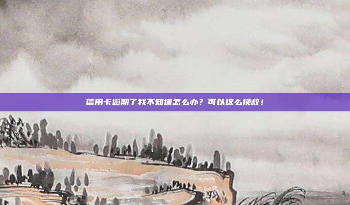 信用卡逾期了我不知道怎么办？可以这么挽救！
