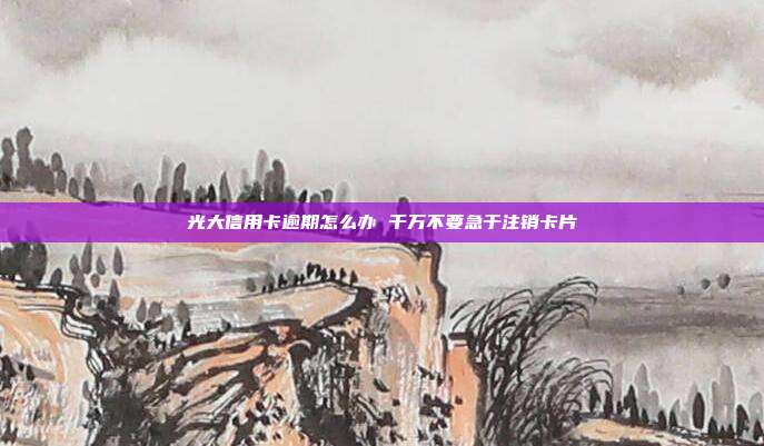 光大信用卡逾期怎么办 千万不要急于注销卡片
