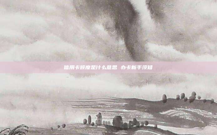 信用卡额度是什么意思 办卡新手须知
