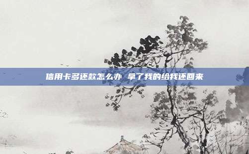 信用卡多还款怎么办 拿了我的给我还回来