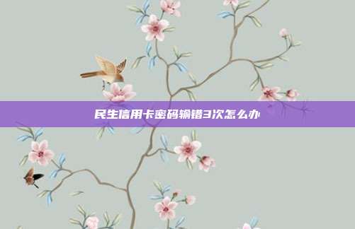 民生信用卡密码输错3次怎么办