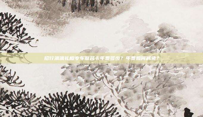 招行滴滴礼橙专车联名卡年费多少?年费如何减免?