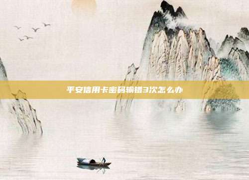 平安信用卡密码输错3次怎么办