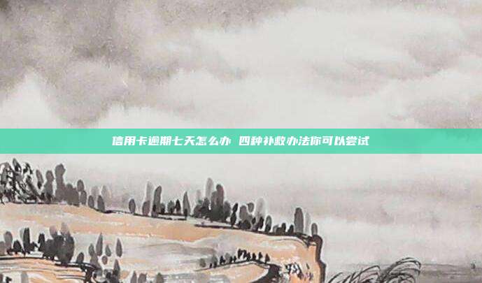 信用卡逾期七天怎么办 四种补救办法你可以尝试