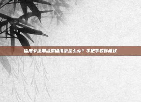 信用卡逾期被爆通讯录怎么办?手把手教你维权