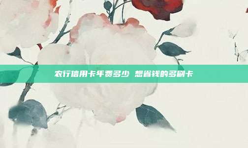 农行信用卡年费多少 想省钱的多刷卡