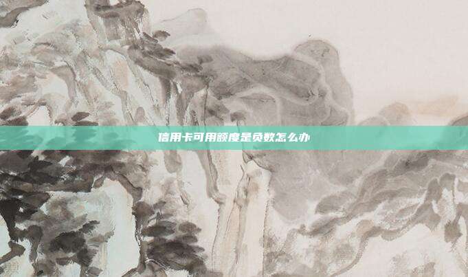信用卡可用额度是负数怎么办