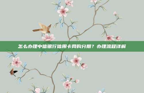 怎么办理中信银行信用卡网购分期?办理流程详解