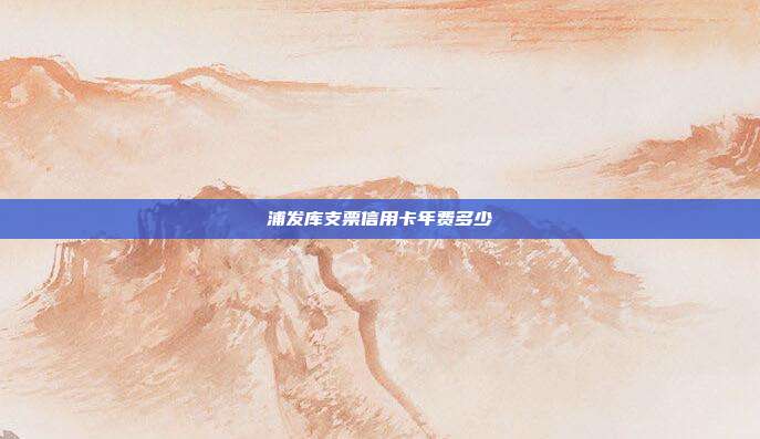 浦发库支票信用卡年费多少