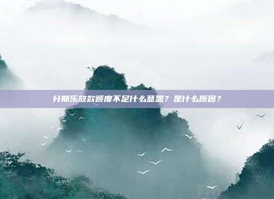 分期乐放款额度不足什么意思?是什么原因?