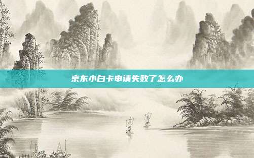 京东小白卡申请失败了怎么办
