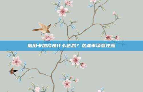 信用卡加挂是什么意思?这些事项要注意