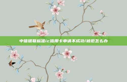 中信银联标准ic信用卡申请不成功/被拒怎么办