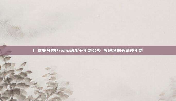 广发亚马逊Prime信用卡年费多少 可通过刷卡减免年费