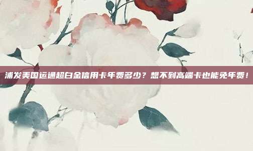 浦发美国运通超白金信用卡年费多少?想不到高端卡也能免年费!