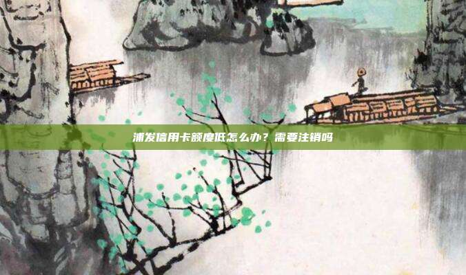浦发信用卡额度低怎么办?需要注销吗