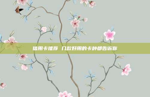 信用卡推荐 几款好用的卡种都告诉你