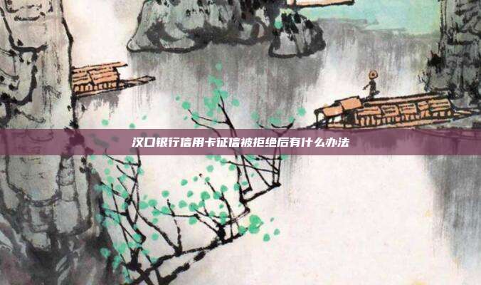 汉口银行信用卡征信被拒绝后有什么办法