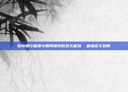 包商银行信用卡用网银转账多久能到 最慢多久到账