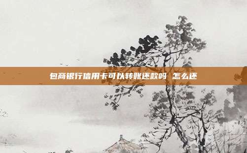 包商银行信用卡可以转账还款吗 怎么还