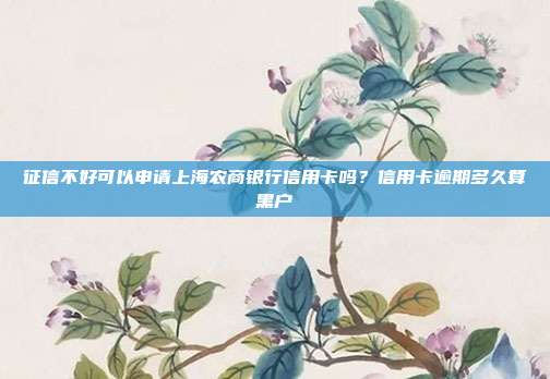 征信不好可以申请上海农商银行信用卡吗？信用卡逾期多久算黑户