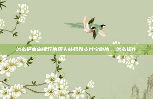 怎么把青岛银行信用卡转账到支付宝微信 怎么操作