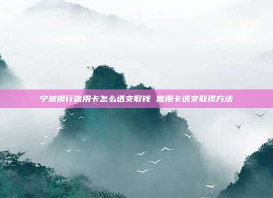 宁波银行信用卡怎么透支取钱 信用卡透支取现方法