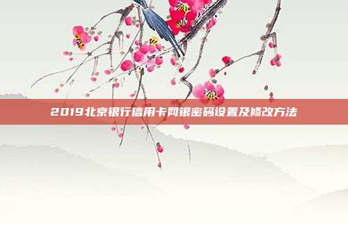 2019北京银行信用卡网银密码设置及修改方法