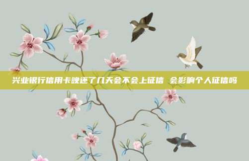 兴业银行信用卡晚还了几天会不会上征信 会影响个人征信吗
