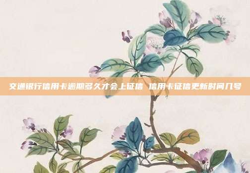 交通银行信用卡逾期多久才会上征信 信用卡征信更新时间几号