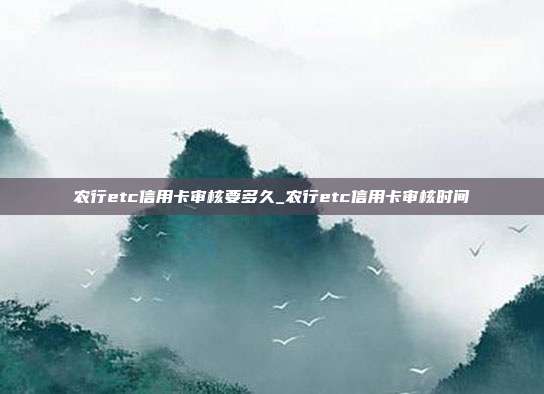农行etc信用卡审核要多久_农行etc信用卡审核时间