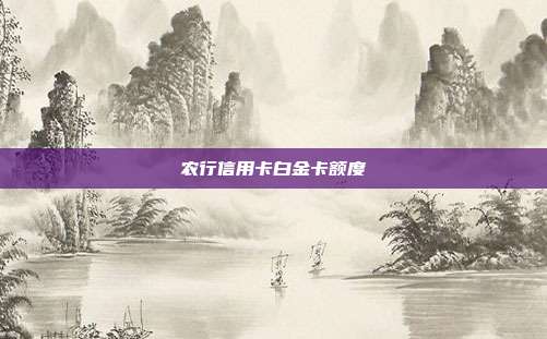 农行信用卡白金卡额度