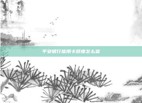 平安银行信用卡额度怎么查