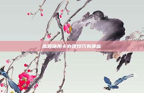 高额信用卡办理技巧有哪些