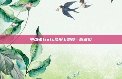 中国银行etc信用卡额度一般多少