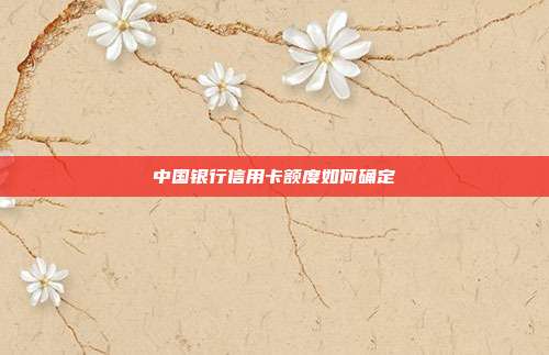中国银行信用卡额度如何确定