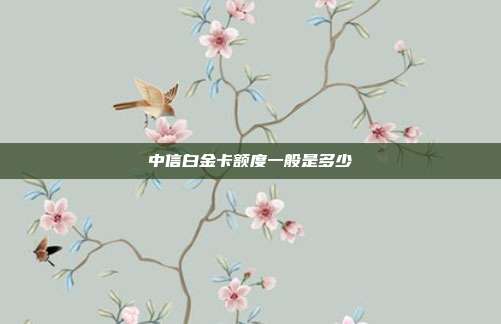 中信白金卡额度一般是多少