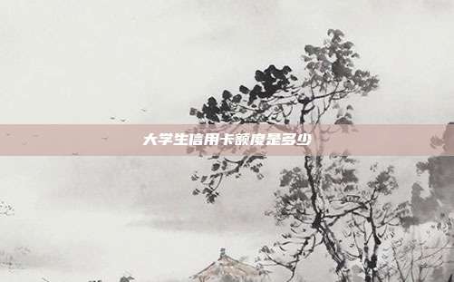 大学生信用卡额度是多少