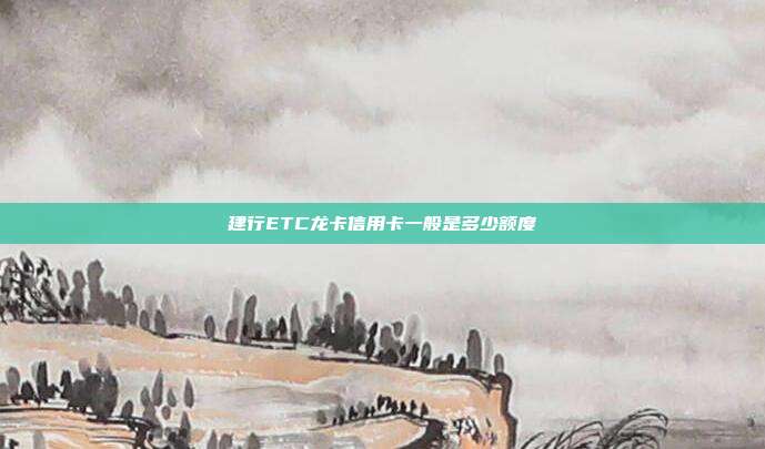 建行ETC龙卡信用卡一般是多少额度