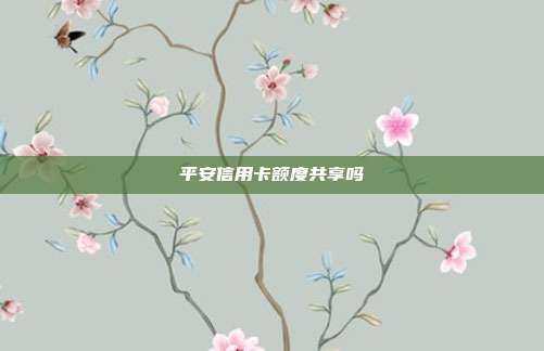 平安信用卡额度共享吗