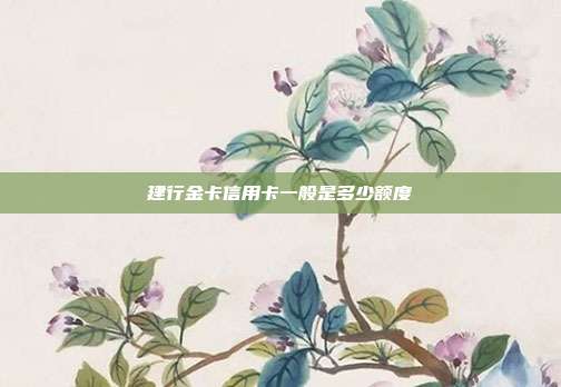 建行金卡信用卡一般是多少额度