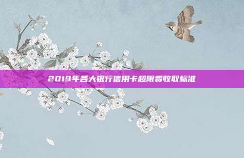 2019年各大银行信用卡超限费收取标准
