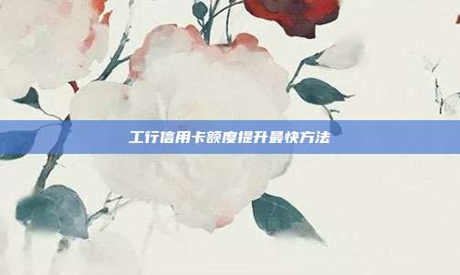 工行信用卡额度提升最快方法