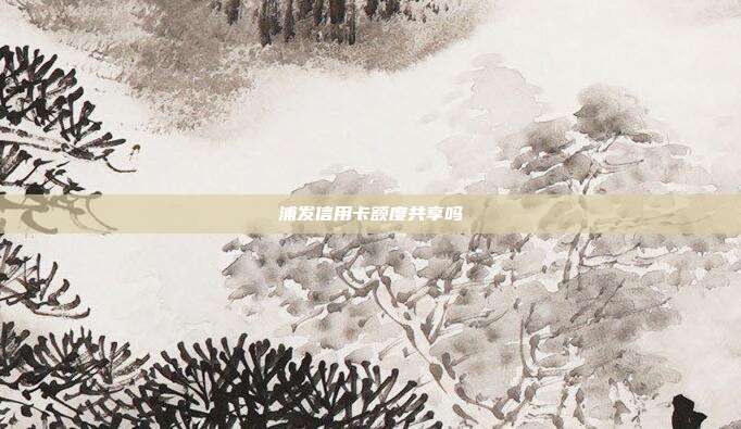 浦发信用卡额度共享吗