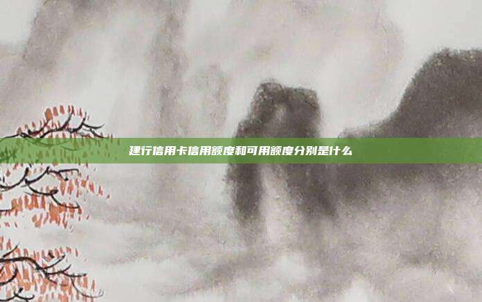 建行信用卡信用额度和可用额度分别是什么