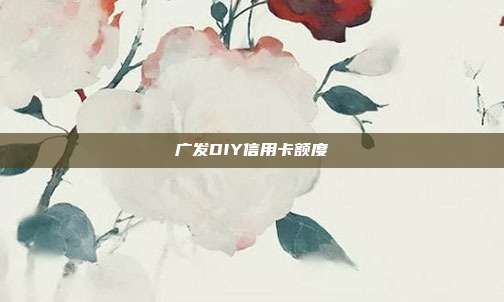广发DIY信用卡额度