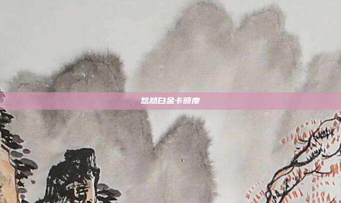 悠然白金卡额度