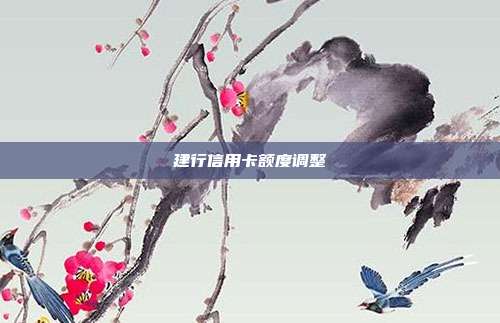 建行信用卡额度调整